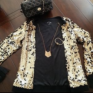 Gorgeous gold/black sequined Cardigan